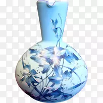 花瓶钴蓝白陶瓷花瓶