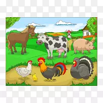 养牛场牲畜-农民传单