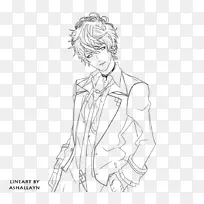 画卡通线条艺术墨画素描魔鬼线
