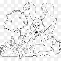 复活节兔子欧洲兔子着色书小狗-兔子