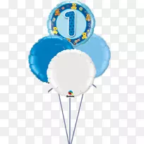 气球生日派对蓝色花束-气球