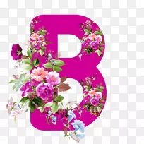 花卉设计花字母表粉红色字母-花
