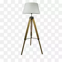 台灯、三脚架、灯具、木桌