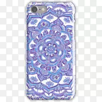 苹果iphone 8+曼陀罗挂毯紫色图案-紫色