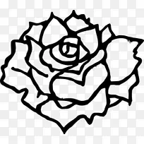 绘制黑色玫瑰剪贴画-玫瑰剪贴画黑白透明