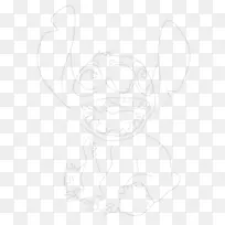 线条艺术模板耳廓素描针法
