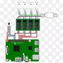 raspberry pi 3传感器通用异步接收.发射机微控制器.功率带