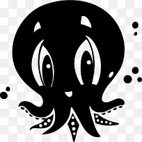 章鱼标志黑色m形剪贴画锑符号