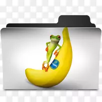 青蛙电脑图标香蕉目录-青蛙