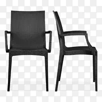 椅子黑色花园家具塑料椅子