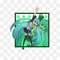 脊椎动物仙女绿色卡通-仙女