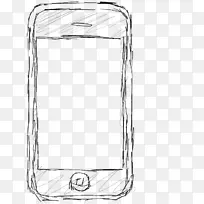 绘制黑白iphone草图-电话模型