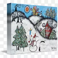 圣诞树画廊包帆布-圣诞树