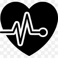 脉搏心率心电图计算机图标.心脏