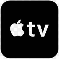 苹果电视电脑图标iTunes远程电视-苹果标志白色