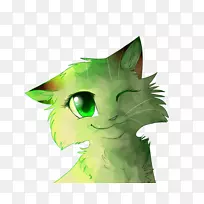 胡须猫绿色卡通猫
