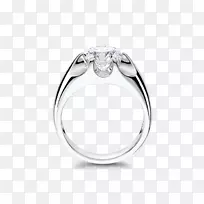 结婚戒指银身珠宝圆戒指