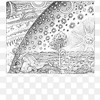 L‘atmosphère：Météortics e Popaire Flammarion雕刻地球中世纪宇宙学-地球