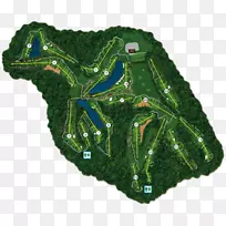 劳拉岛沃克州立公园横过劳拉步行道的湖泊高尔夫球场-高尔夫