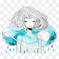 水彩画艺术绘画-звездноенебо