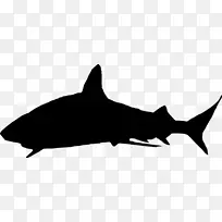 大白鲨剪影剪贴画-无幼鲨