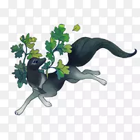 动物卡通雕像食肉娃娃水彩画