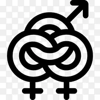 女性性别符号计算机图标双性恋符号