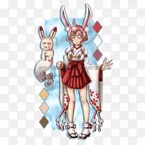 复活节兔子卡通肌肉-复活节