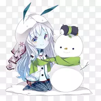 Bishōjomoe可爱-画雪人