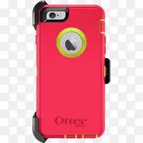 iPhone 6加上OtterBox维护者系列iPhone 6/6s LifeProof-粉色Spotify的案例