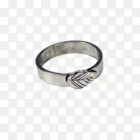 结婚戒指，纯银身饰.叶环