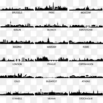 天际线城市轮廓画-城市