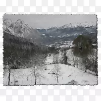 冰川地貌崩塌地块画苔原画