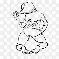 线条艺术画手指卡通-女性身体图