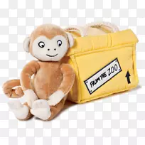 猴子毛绒玩具和可爱的玩具，可爱的动物园动物形状，狮子-猴子