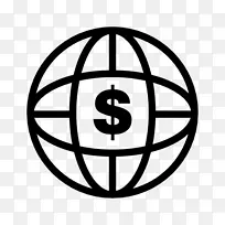 世界电脑图标地球货币-地球