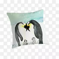企鹅坐垫扔枕头