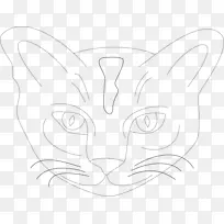 胡须线艺术素描猫脸画