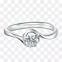 结婚戒指珠宝银纸牌-周大福金戒指