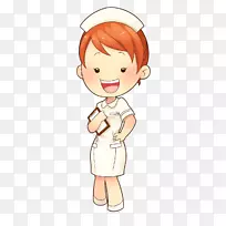 护理红发夹艺术-护士卡通形象