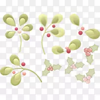 花瓣花卉设计绿色图案设计