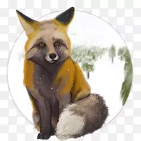 红狐袋狐狸动物毛皮-狐狸