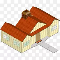 屋顶建筑属性立面-等深线房屋