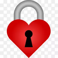 心脏挂锁夹艺术-爱情钥匙