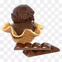 巧克力冰淇淋圆锥形雪糕冰淇淋