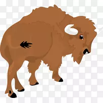 美洲野牛水牛剪贴画-动物公共领域
