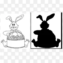 兔子黑白复活节兔子