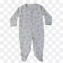 袖子婴儿和幼童一件紧身套装颈部灰色折纸