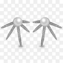 珍珠耳环体首饰.珍珠钻石