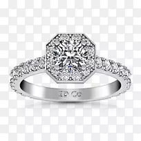 订婚戒指，结婚戒指，钻石，金环，光环